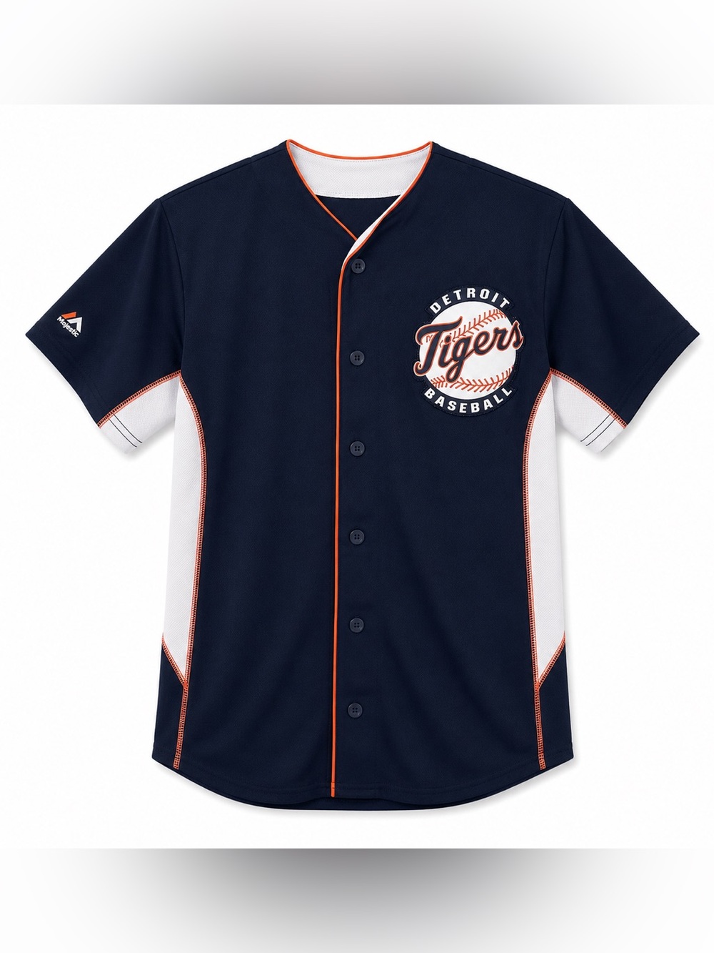 Majestic Detroit Tigers #28 Youth Jersey - Large 14-16 - MLB Baseball Button Up